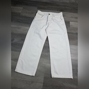 Raey Women's Ivory Wide Leg 100% Organic Cotton Button Fly Jeans ~ Size 24